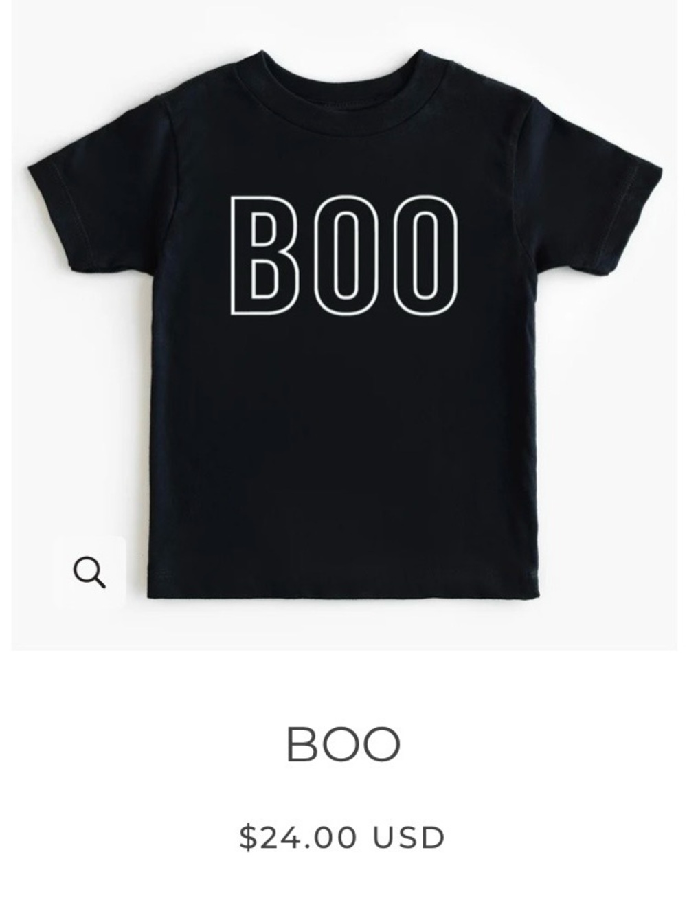 Kids Black BOO Halloween Tee From Worn Wild Website in Perfect Condition Size M